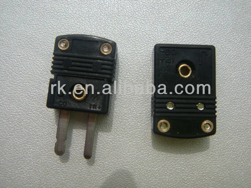 Mini Thermocouple Connector J type Black Color Flat pin Male and Female