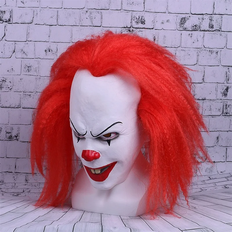 Маска из фильма Stephen King's It маска Pennywise маски для косплея красные волосы клоун