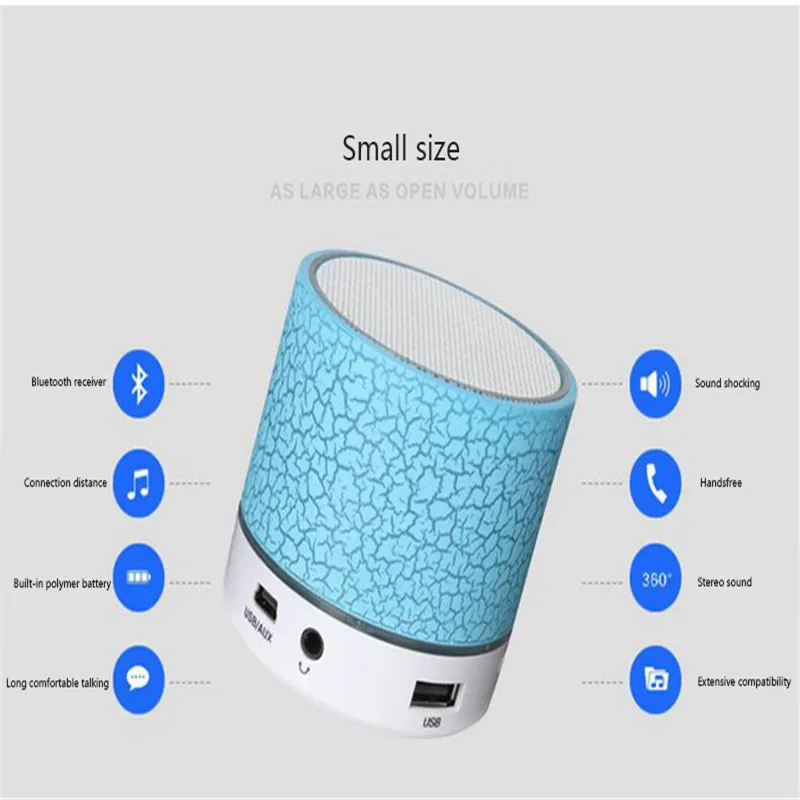 A9 Портативный светодиодный Беспроводной Bluetooth Динамик СВЕТОДИОДНЫЙ Ночник