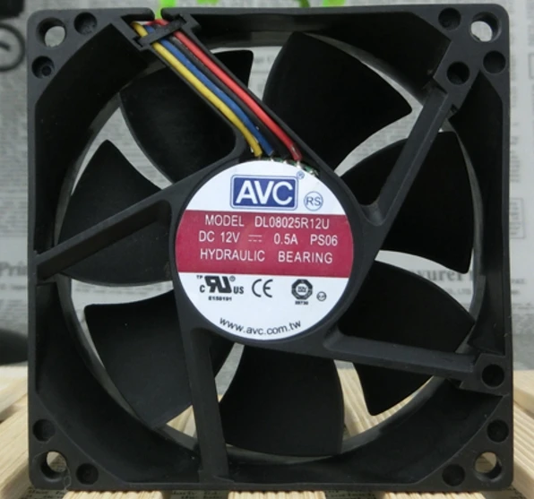 AVC 8025 12V0. 5A 8 см большой объем воздуха ШИМ четырехпроводная регулировка скорости CPU