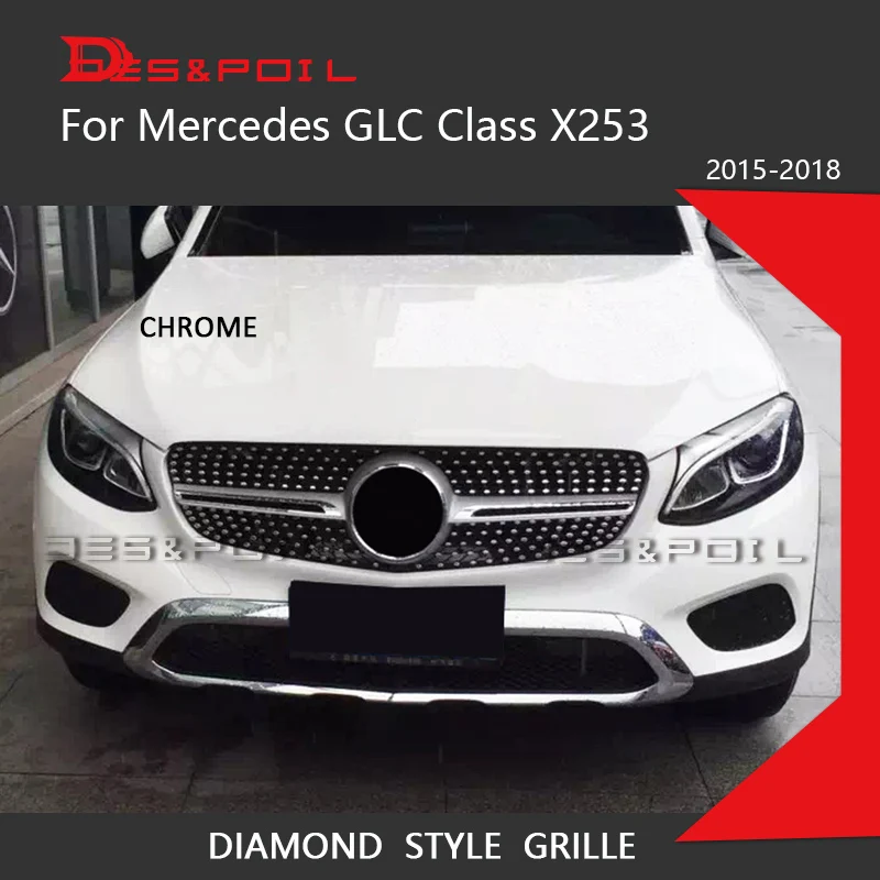 Алмазная решетка GLC черный серебристый хромированный для Mercedes Benz X253 Coupe SUV
