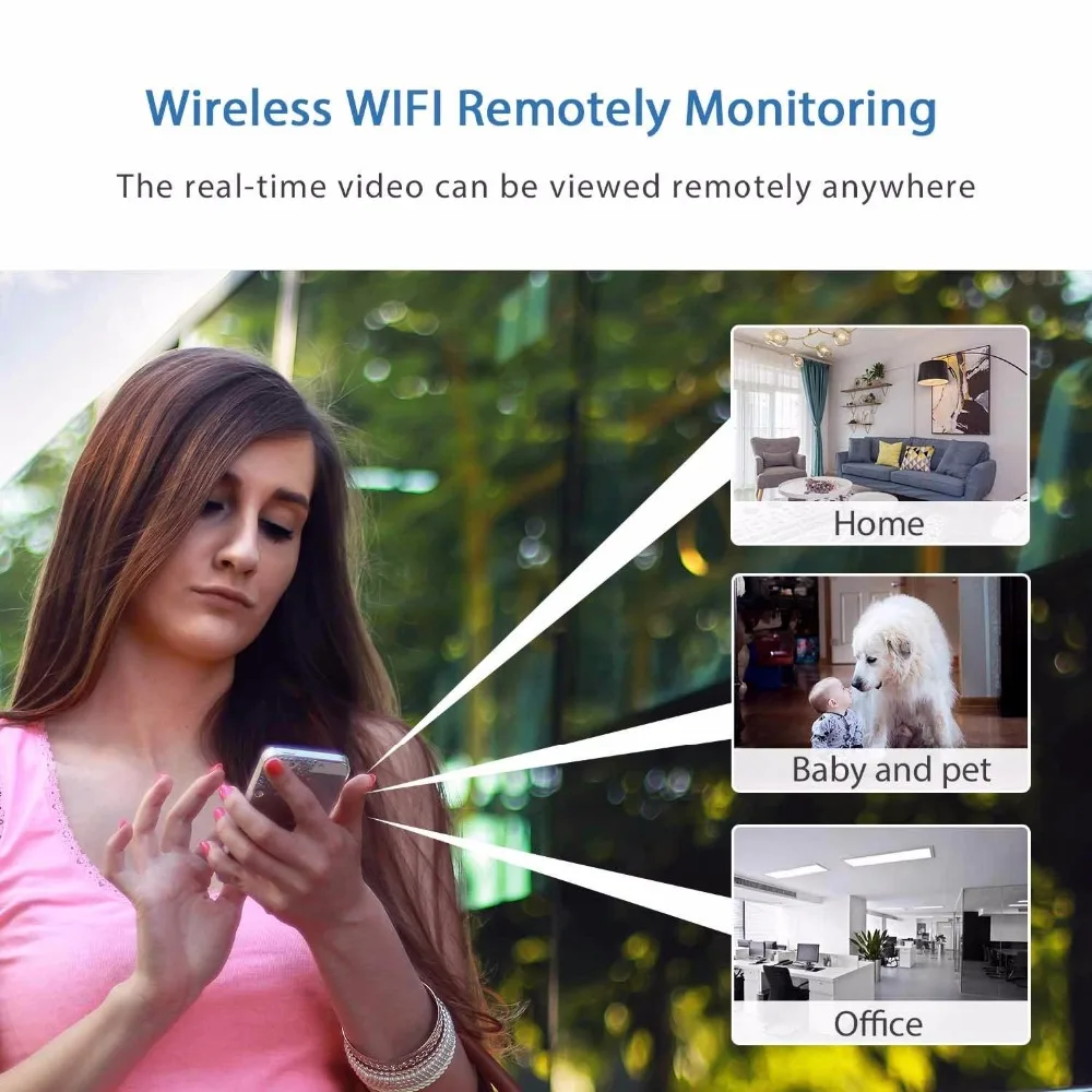 Мини-камера с Wi-Fi HD 1080P встроенным аккумулятором и функцией ночного видения |