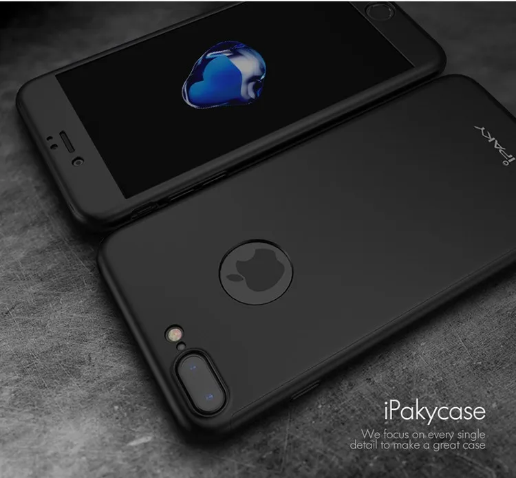 IPAKY бренд полная защита для iphone 7 4,7 ''для iphone 7 plus 5,5'' с закаленной стеклянной пленкой