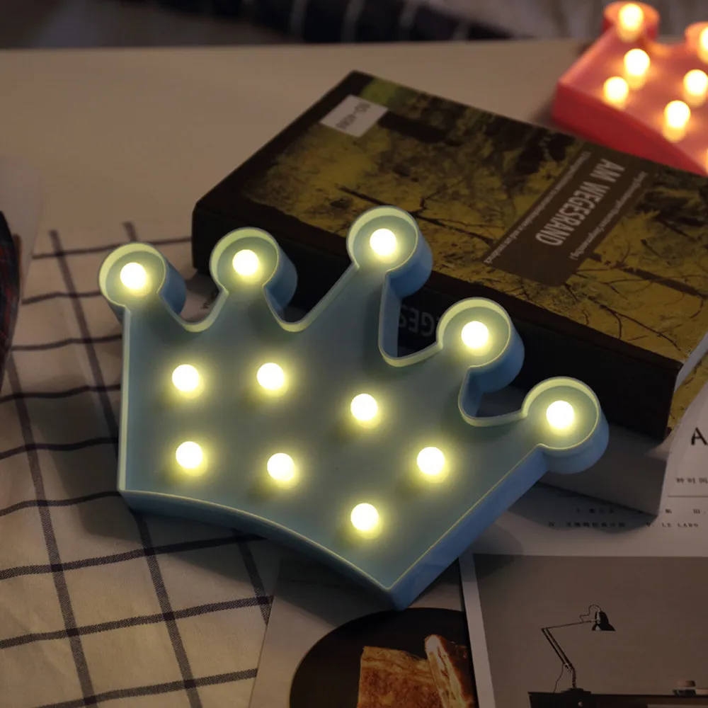 3D Корона LED ночник настольная прикроватная домашняя Ночная лампа светодиоды