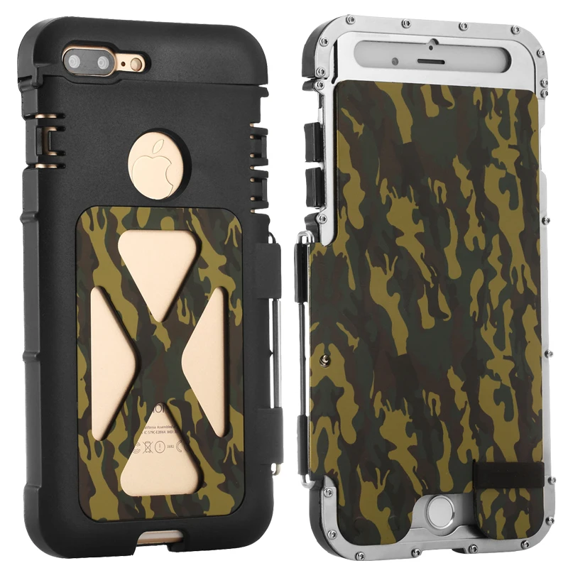 Luxury Doom Armor Dirt Shock Life Metal Aluminum Cell Phone Case For IPhone 7 4.7&quot King Iron Man Steel Cover R-just |