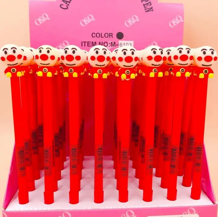 4 шт. Kawaii 0 5 мм черные чернила креативный японский мультфильм Anpanman гелевая