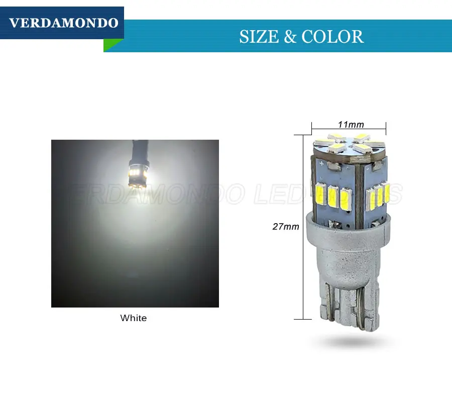 Автомобисветильник Светодиодная лампа T10 W5W 18 3014 Smd боковые габаритные огни s