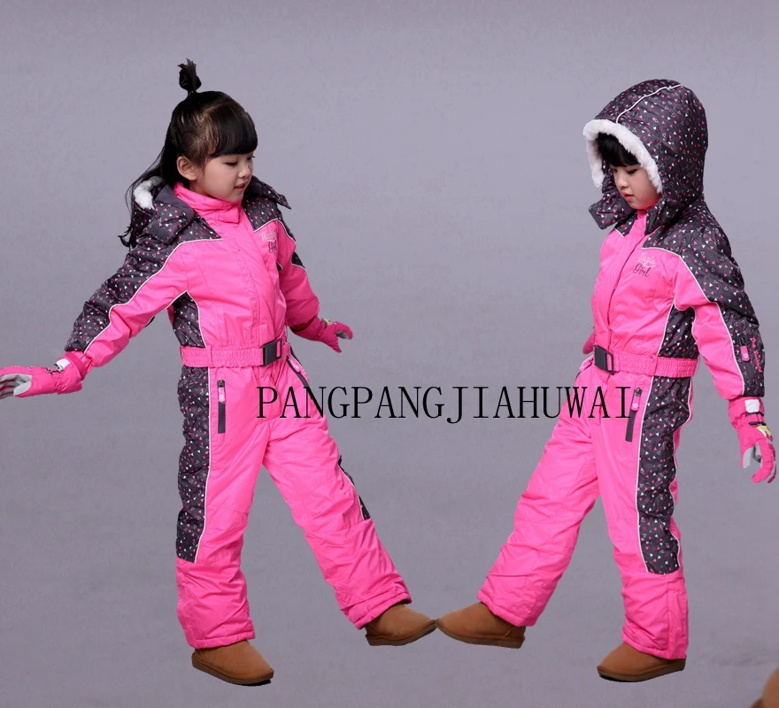 

Children's joint skiing clothes,warm and waterproof girls, 30 degrees below zero in winter outdoor clothing