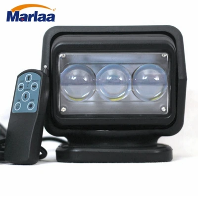 Marlaa IP67 10-30 V дистанционного управления Светодиодный прожектор 7 дюймов 60 W прожектор светодиодный свет грузовик внедорожник лодка морской светильник светодиодный свет Рабочая - Цвет: Black