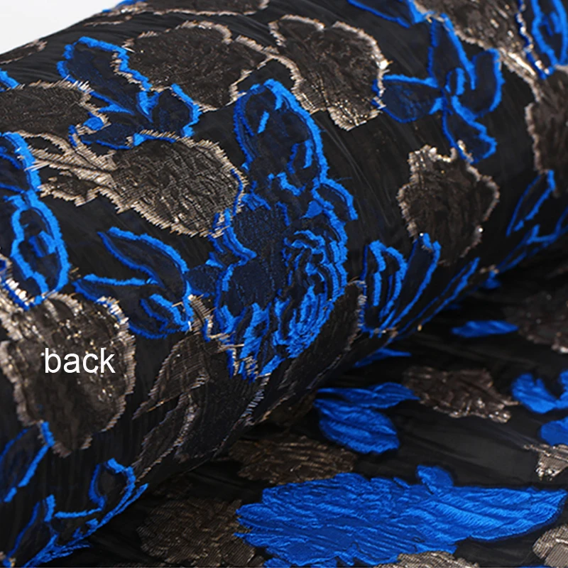 

140CM Wide 240G/M Weight Blue Red Floral Jacquard Acrylic Polyester Fabric for Spring Autumn Suit Coat Dress Shirt Jacket DE631