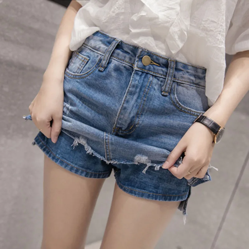 Джинсовая юбка Skort Весна и лето Стиль 2019 Женская с дырками Faldas мини для девочек