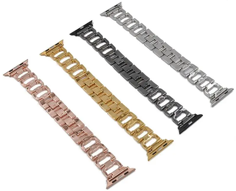 Ремешок из нержавеющей стали для Apple Watch Band iwatch Series 1 2 3 4 38 мм 42 40 44 браслет ремешок
