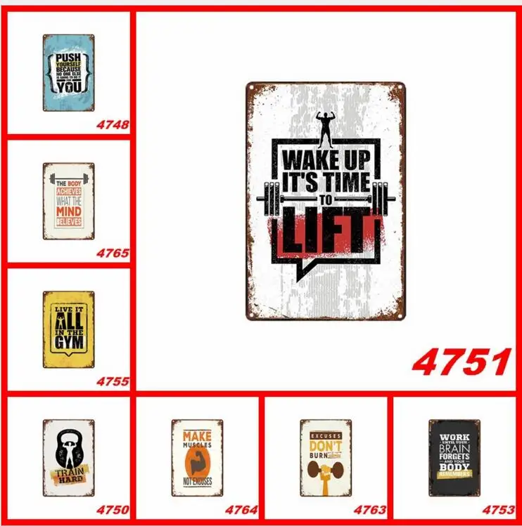 

GYM Decor Tin Signs 20*30CM Metal License Plate Antique Metal Tin Painting Pub and Shop DECOR Wall Sticker