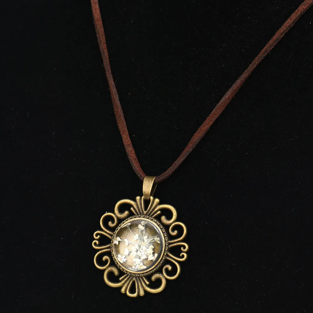 Fashion Art Handmade Lace Dried Flower Necklace Jewelry F625 | Украшения и аксессуары