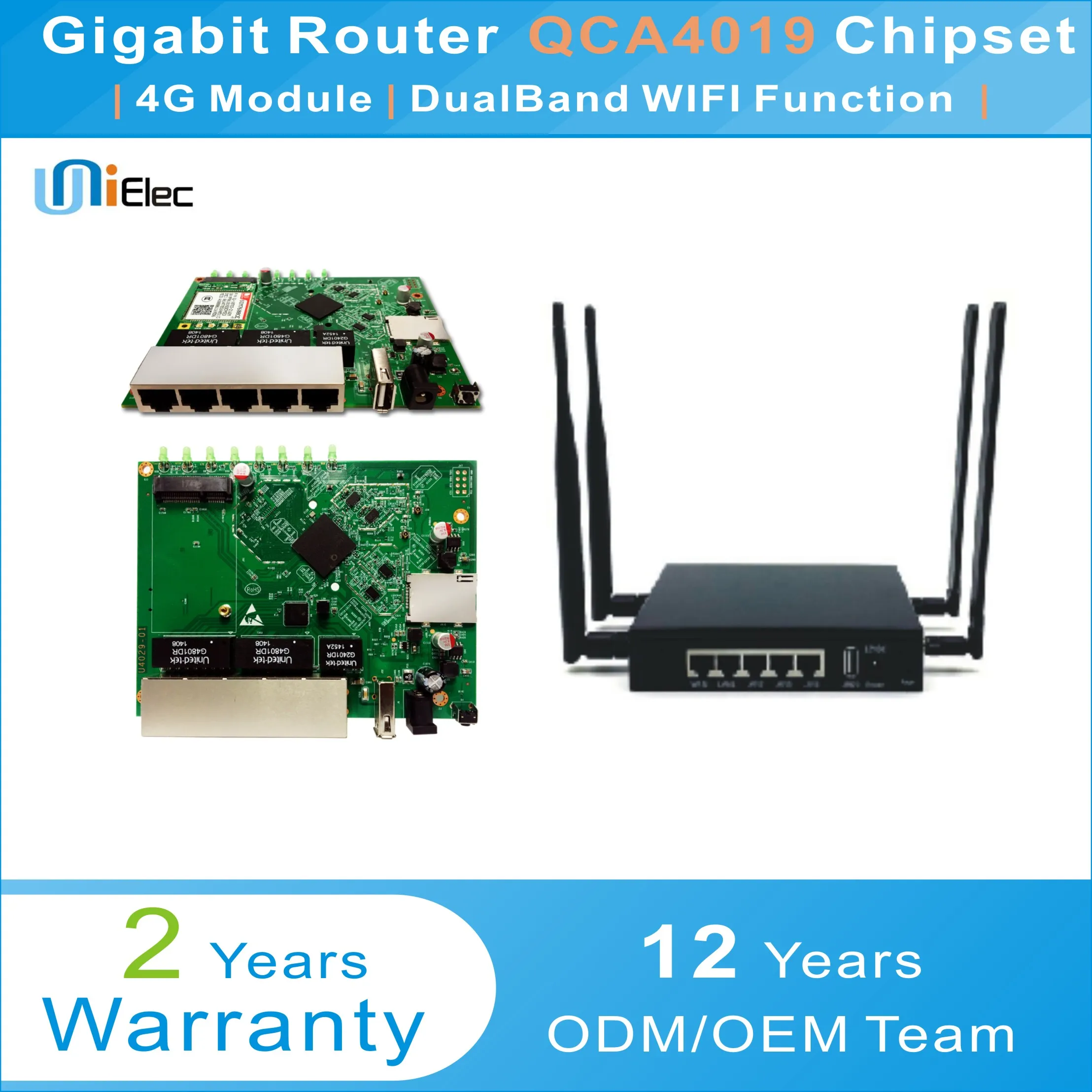 Двухдиапазонный гигабитный Wi Fi роутер Qualcomm IPQ4019 Wave2 AC1200 сетевой экран OpenWRT QSDK