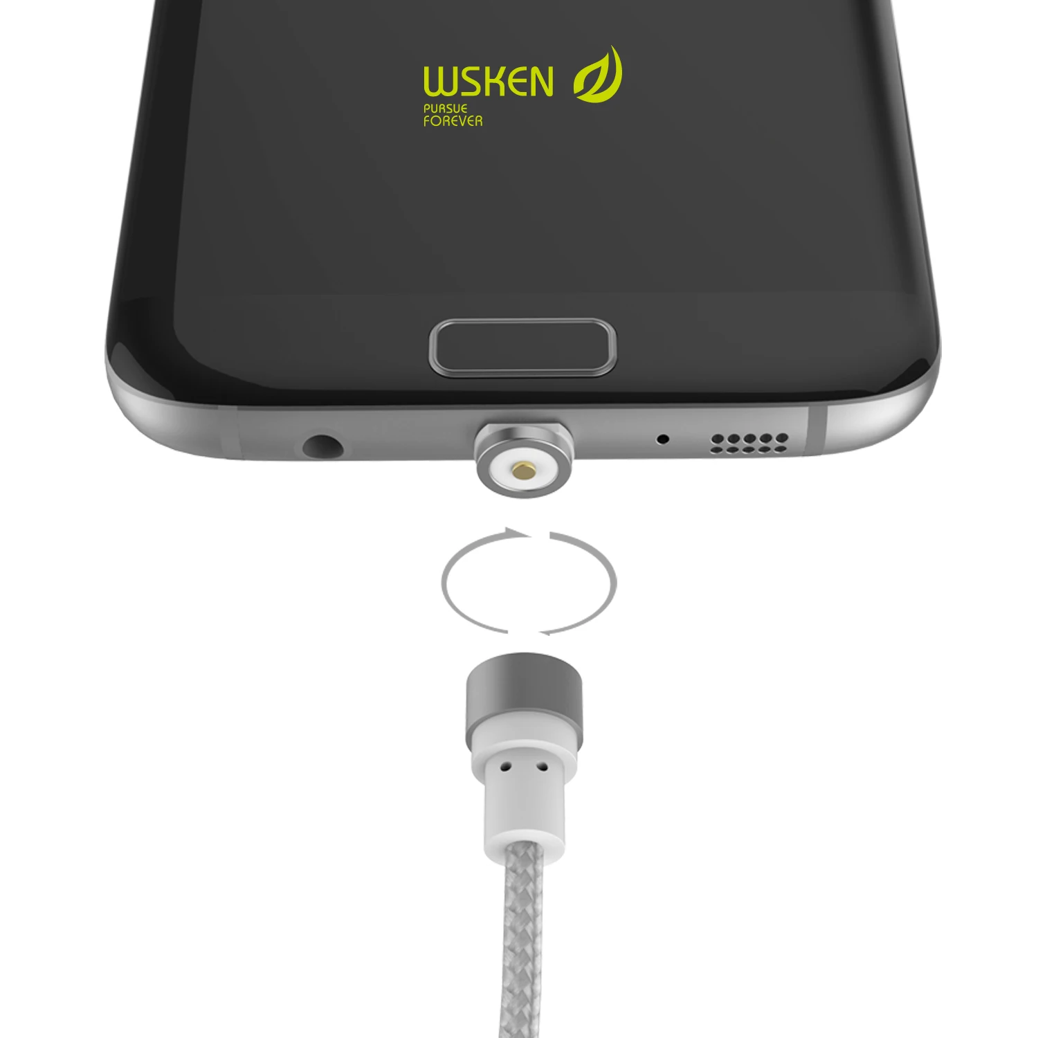 WSKEN USB Type C magnetic charging Type-C Round Cable For Samsung S8 Oneplus Xiaomi 4C 5 Nexus 5X cable charger | Мобильные телефоны
