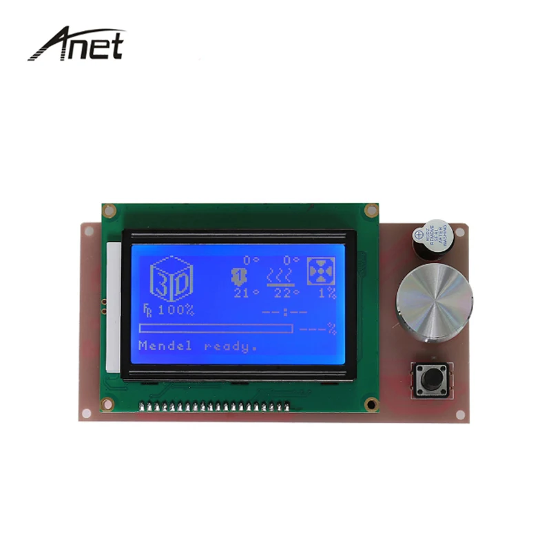 Панель управления Anet для 3D принтера панель 1 4 LCD 12864 голубая Reprap Prusa i3 принтер A6|lcd