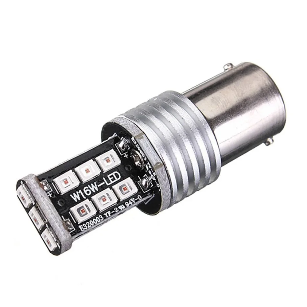 2X1156 T25-BA15S 15 Светодиодный 2835 SMD авто ампулы pour Tableau de Bord/ Recul/Clignotant P21W Voiture Lampe DC 12-30V Rouge