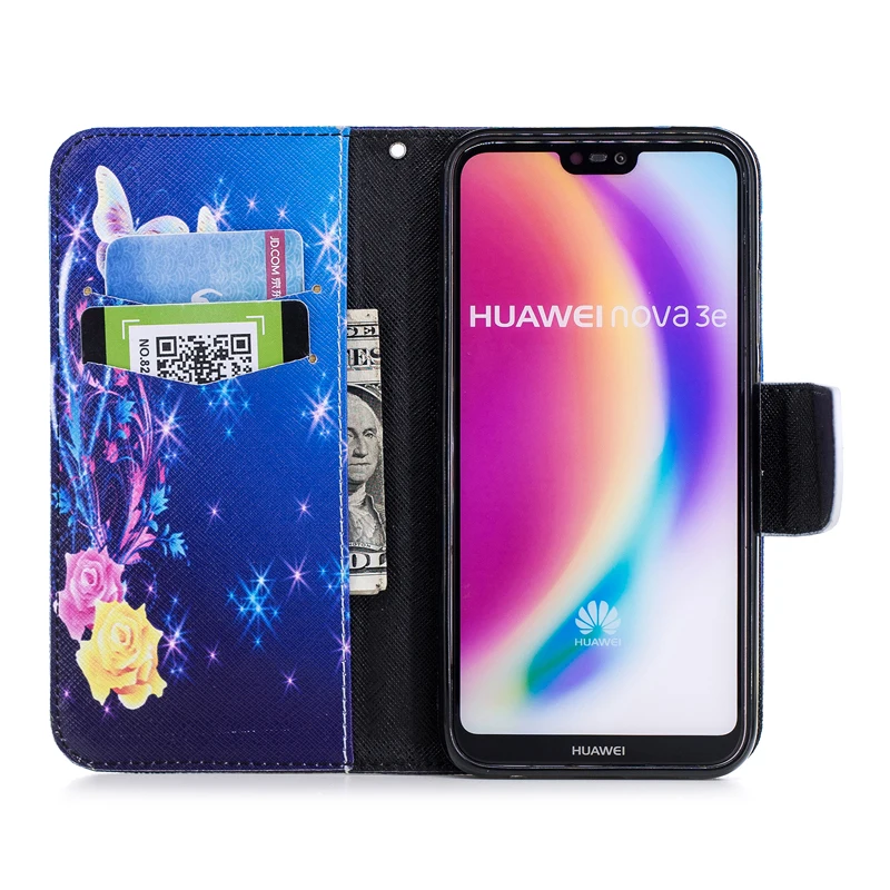 Кожаный чехол-портмоне для Huawei P20 Lite флип-чехол Nova 3E чехол телефона с отделением