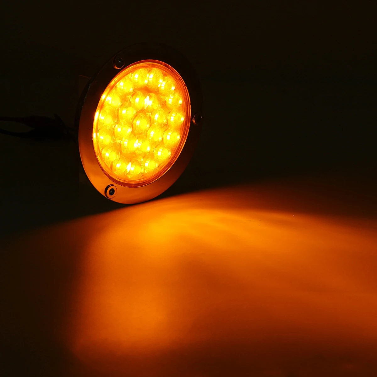 Отражатели для грузовиков, боковые сигнальные огни, 24LED круглый задний светильник, стоп-сигнал заднего поворота, сигнальная лампа заднего хода