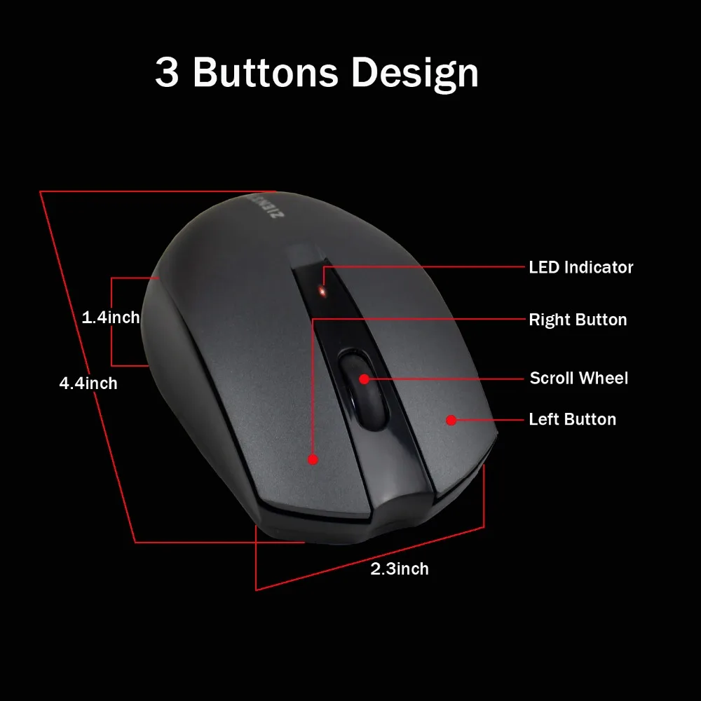 Беспроводная мышь Zienstar с USB-приемником типа C 12 дюймов для Macbook Pro 2016 2017 - купить по