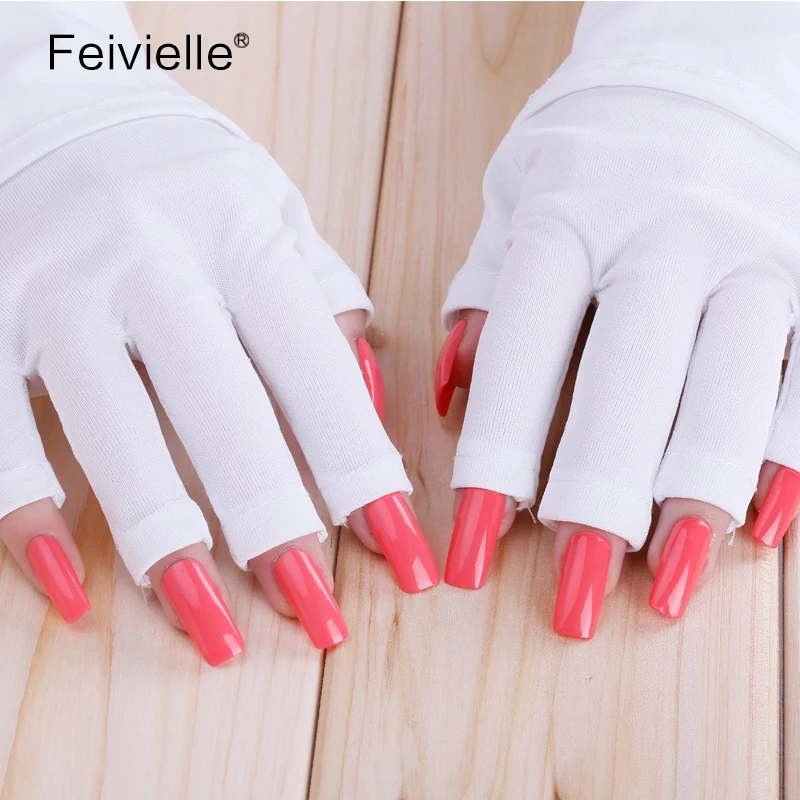 Feivielle перчатки с защитой UV лака для нейл арта лечения ногтей гель УФ защита от