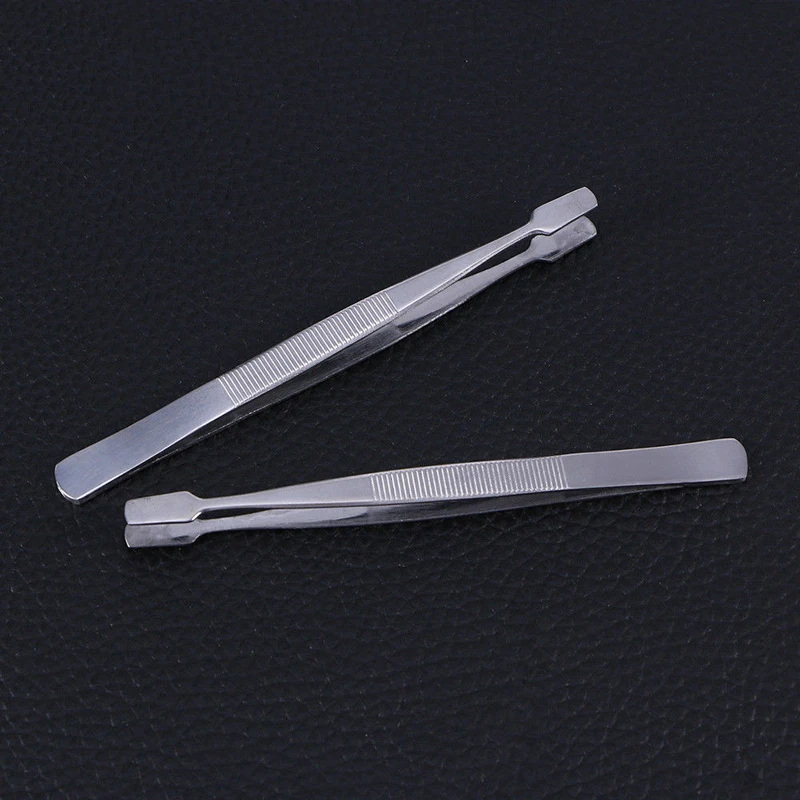 New 2pcs Stainless Steel Tweezers Stamps Philately Collector Tools Straight Spade Tong | Дом и сад