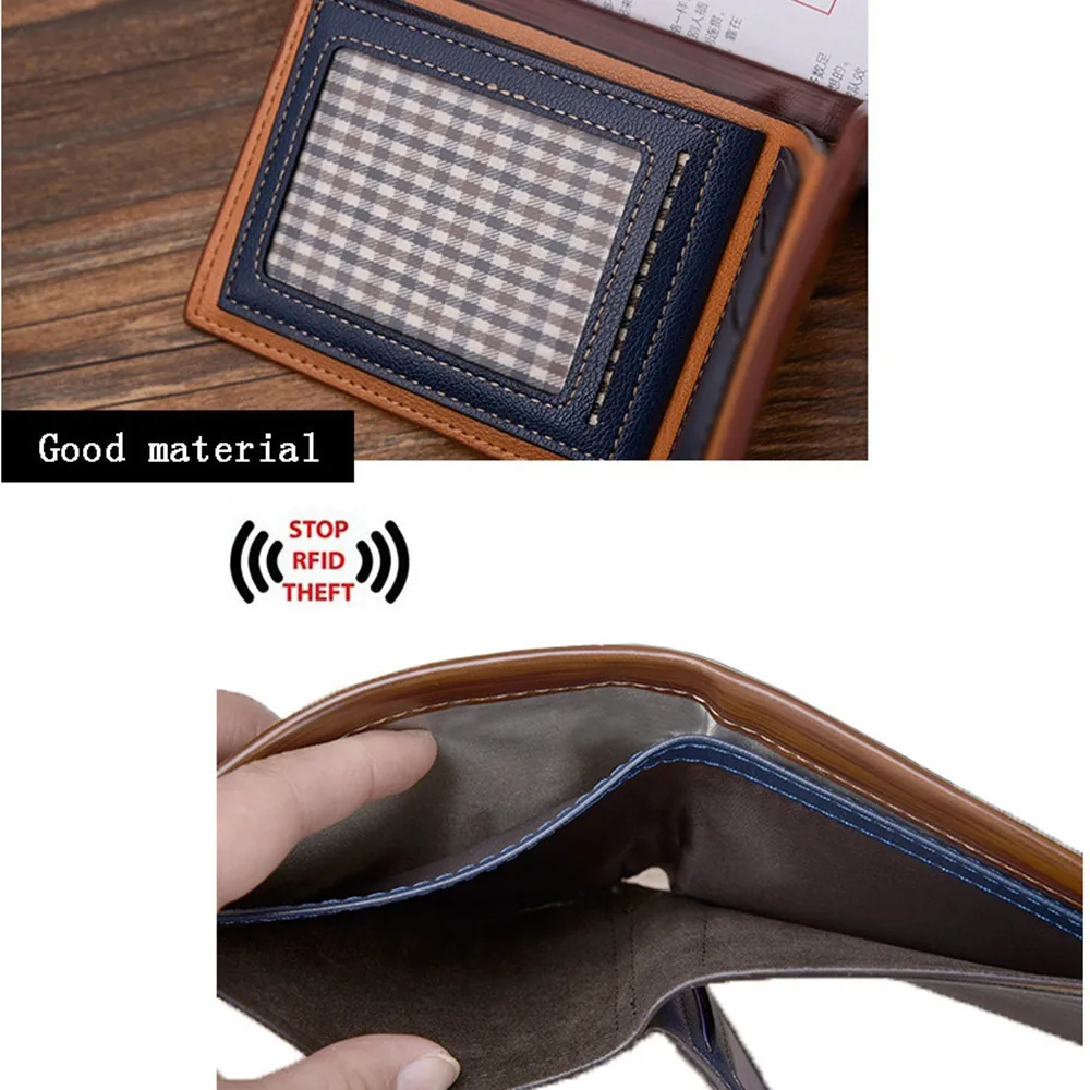Wholesale! Men's Luxury RFID Anti-theft Wallet Anti-degaussing Men's Retro Personality Wallet Embossed PU Leather Short Wallet