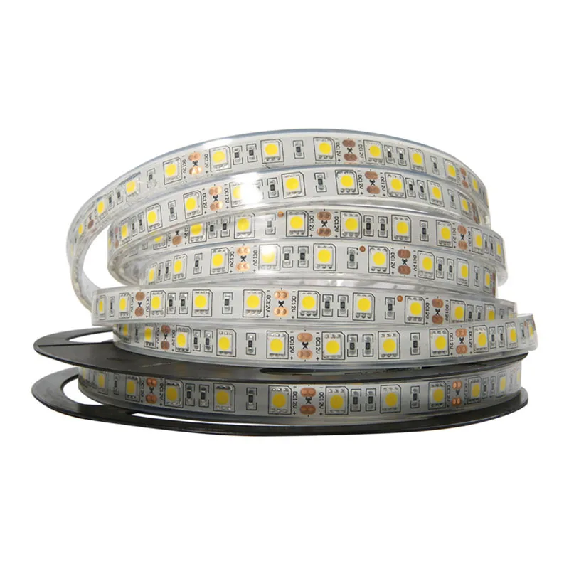 IP30/65/68 SMD5050 светодиодный светильник полосы цветная(RGB) светодиодная лента трубка Водонепроницаемый ламп/на открытом воздухе дома Рождественский Декор 12V Светодиодные полосы светильник 60 светодиодов/m