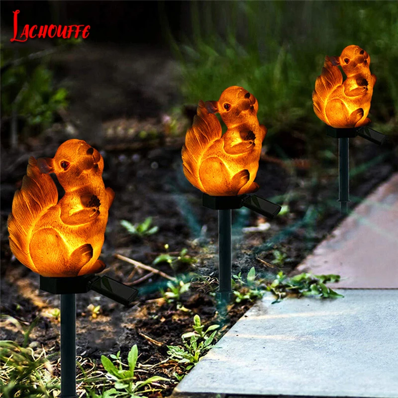 2019 Squirrel Solar Light With LED Garden Lawn Outdoor Waterproof Resin Animal Lamps For Home Dropship | Освещение
