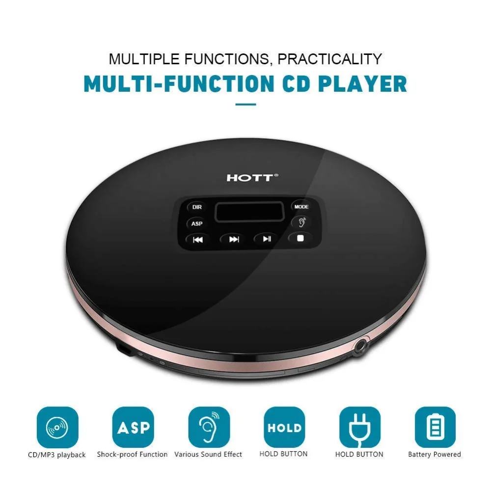 CD Player Rechargeable Portable Personal Disc with LCD Display Music Walkman cd player for Kids &ampAdults | Электроника