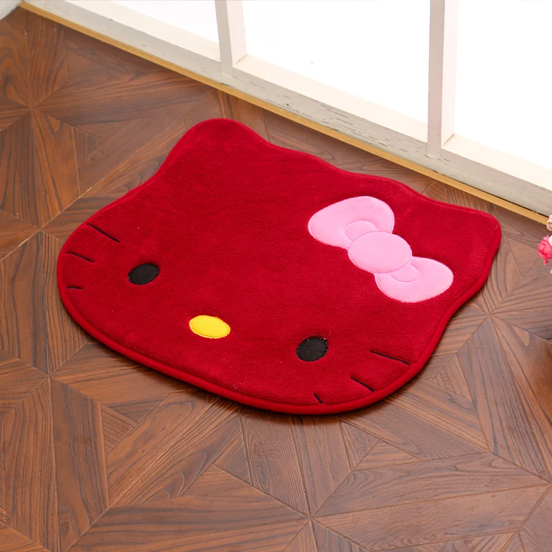 Hello kitty коврик для ванной комнаты Противоскользящий замшевый водопоглощающий круглый коврик для ванной комнаты hello kitty коврик для ванной двери дешевые KT Cat Симпатичные Коврики - Цвет: B Coral fleece
