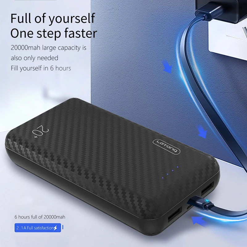 Letang Mini 20000 мАч power Bank USB C Быстрая Зарядка bank портативное Внешнее зарядное