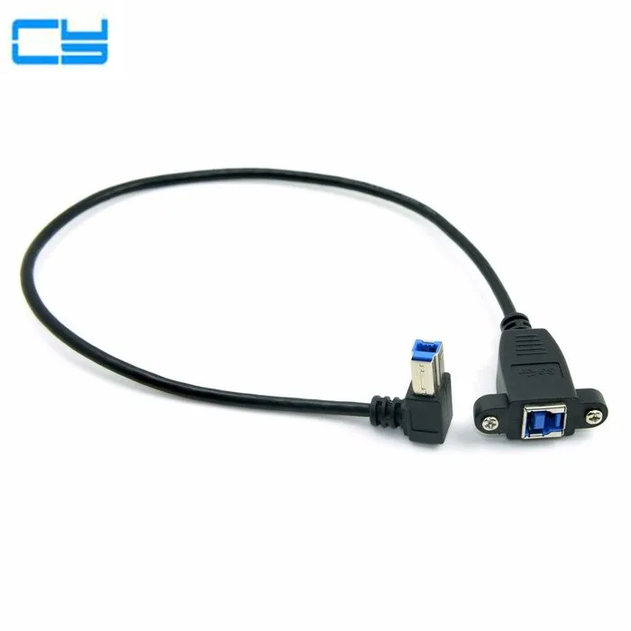 Черный USB 3 0 USB3.0 крепление на заднюю панель B Тип Женский правый угловой 90 градусов