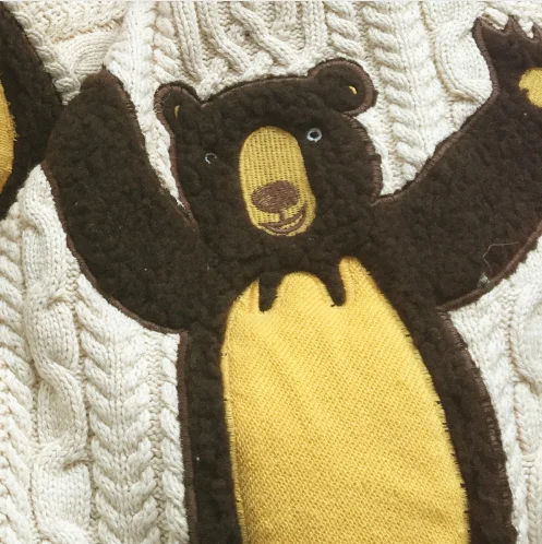 Осень-зима 2017 Оригинальный модный брендовый Женский пуловер с вышивкой медведя