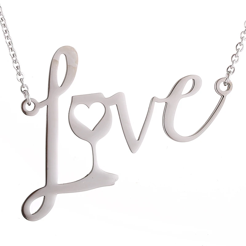 Ожерелье Love You Forever для женщин и мужчин колье из нержавеющей стали с надписью
