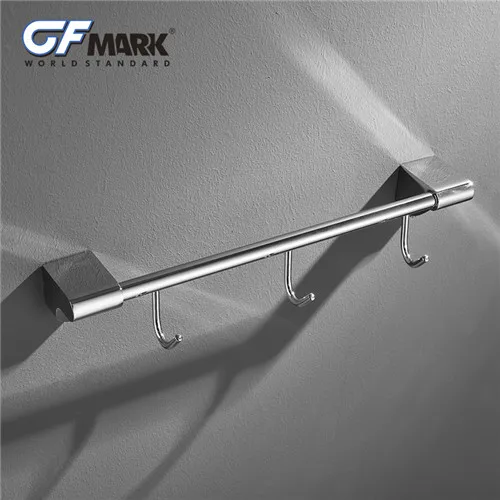 GFmark хромированные аксессуары для ванной комнаты полотенцесушители мыльница кольцо для полотенец крючок для одежды Держатели для стаканчиков держатель для туалетной бумаги наборы кистей - Цвет: 3 hooks