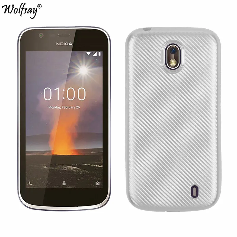Чехол для телефона Nokia 1 2018 чехол из углеродного волокна Мягкий ТПУ TA-1047 TA-1060 TA-1056
