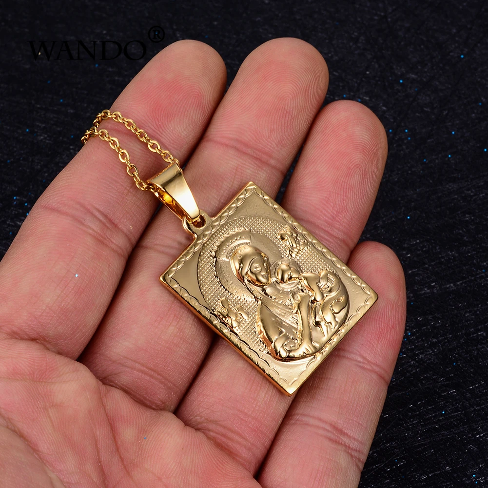 Женское Ожерелье с кулоном Annayoyo Virgin Mary Серебряное/золотое ювелирное изделие
