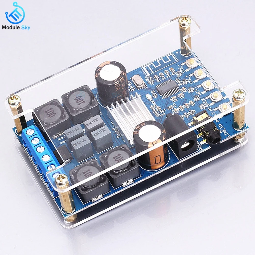 Bluetooth цифровой аудио усилитель двухканальный DC4.5-27V 50WX2 высокой мощности звуковая