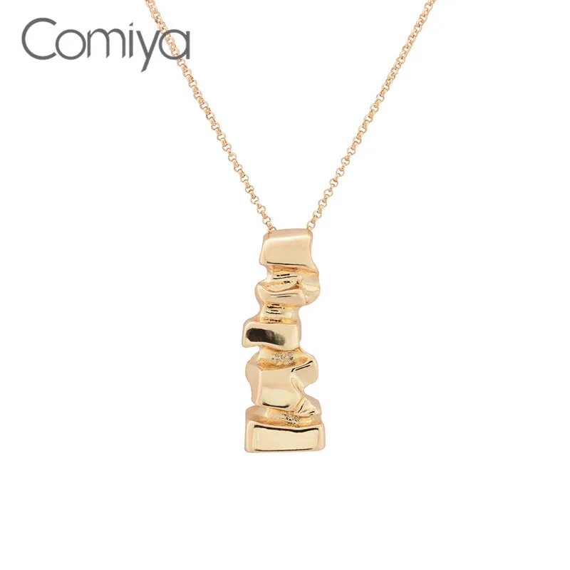 Comiya Women Jewelry Geometric Pendant Necklace Fashion Boho Zinc Alloy Long Link Chain Necklaces Indian Feminino Chains | Украшения и