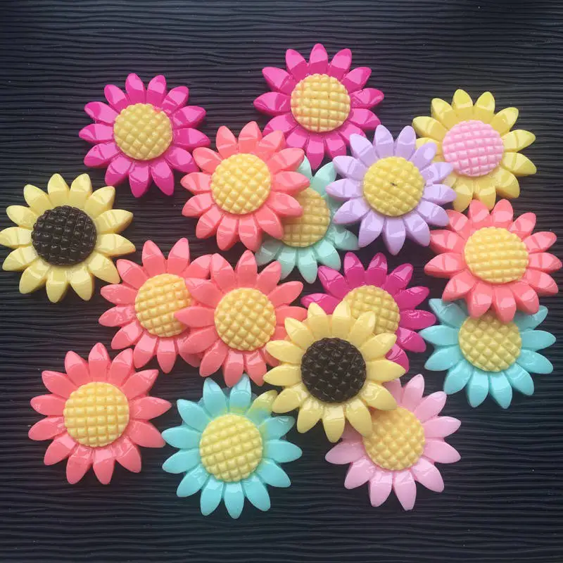 DIY 100 шт милый маленький цветок с плоской задней поверхностью изделия из смолы