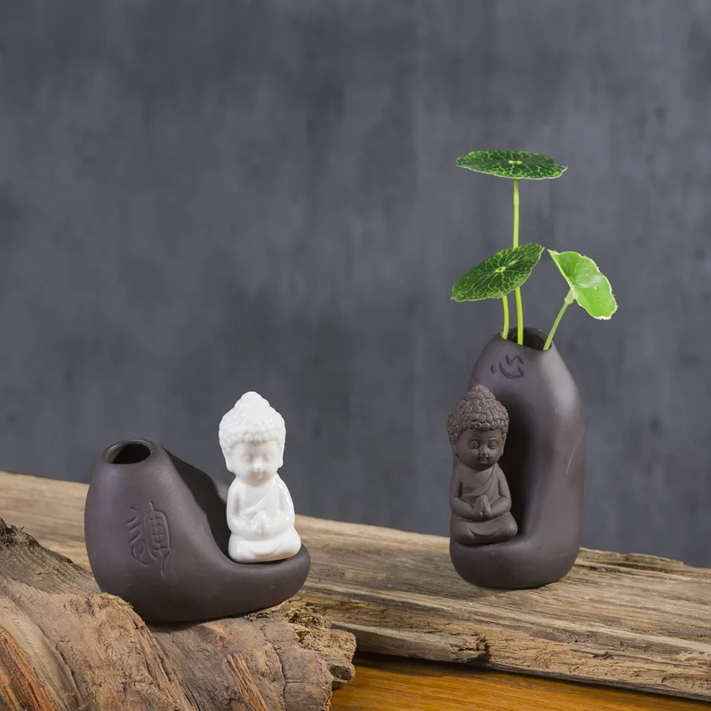 Zen Little Monk чайный питомец винтажная керамическая ваза настольная Гидропоника