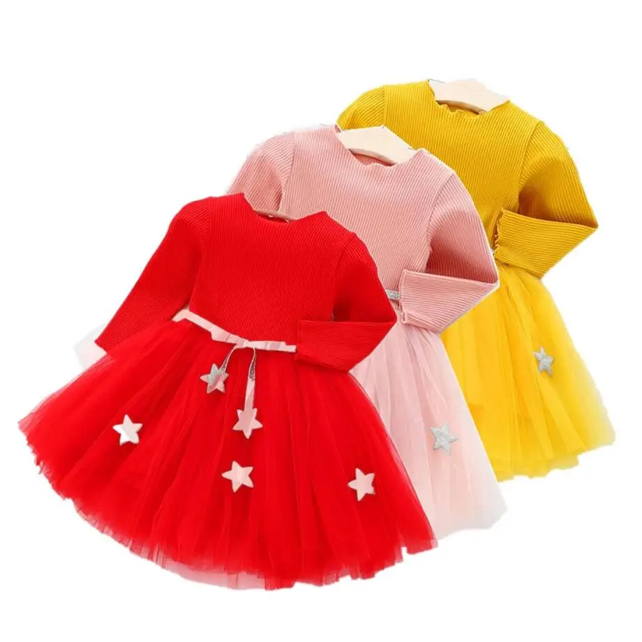 Baby Girl Clothes Children Leisure Keep Warm Princess Dress Autumn Winter Toddler Kids Christmas Gifts Knitting Clothing | Детская
