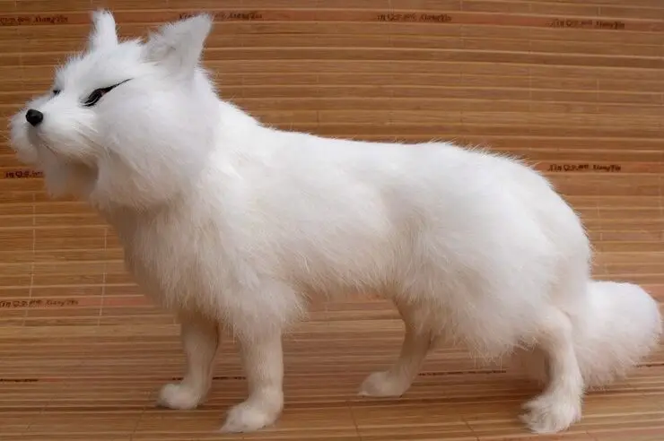 Большая модель белой лисы 35x12x23 см, пропеллер ручной работы из полиэтилена и меха лисы, подарок для украшения дома a1737