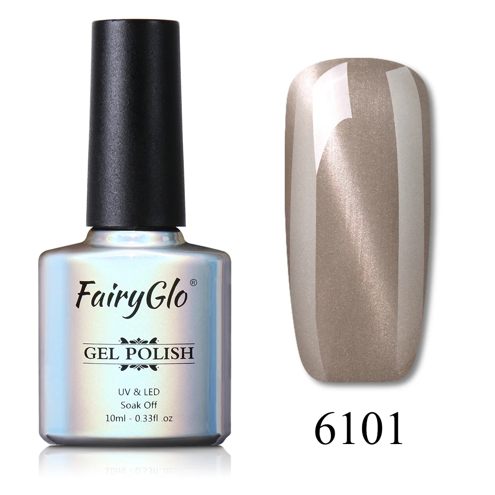 FairyGlo 10 мл кошачий глаз УФ-гель для ногтей замачиваемый полуперманентный гель лак для ногтей Краска геллак тиснение Эмаль Гель лак чернила - Цвет: 6101