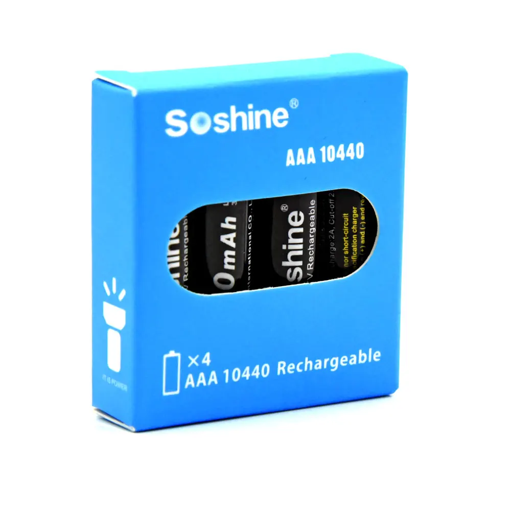 4 шт. Soshine 10440 350mAh 3,7 V литий-ионная аккумуляторная батарея с вкладкой точечной сварки