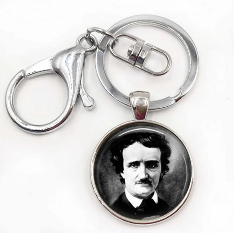 Новый брелок Edgar Allan Poe античный ворон черный и белый художественный кулон