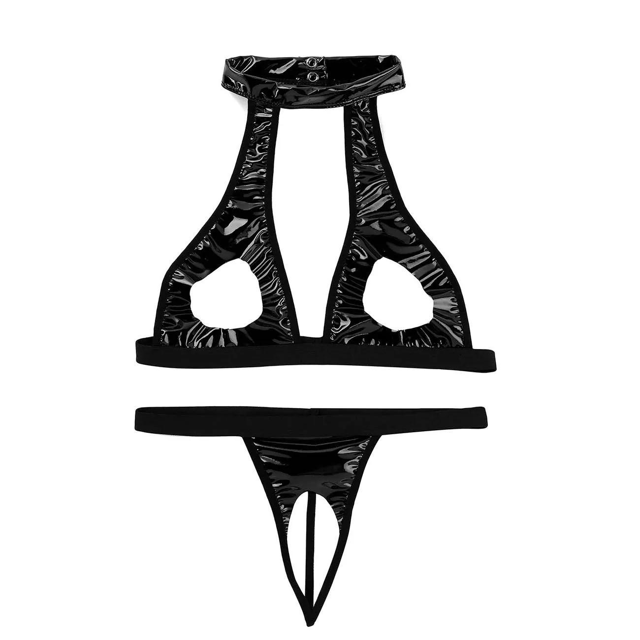 DPOIS Lingerie Women Corset Bralette Hollow Out Bust Push Up Bra Top &amp Crotchless G-string Bikini Briefs Underwear | Тематическая