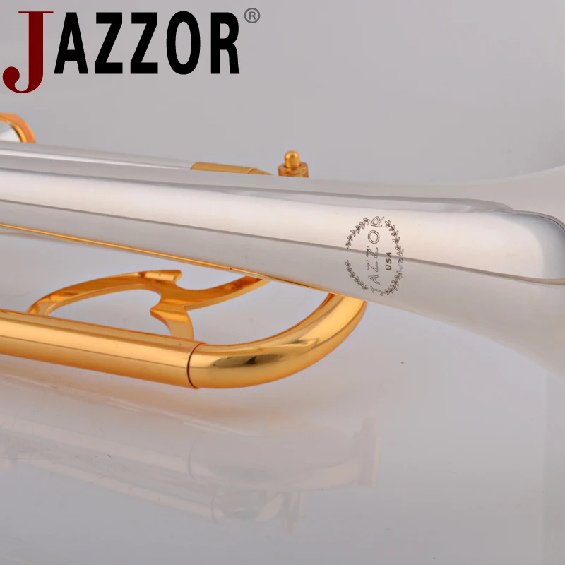 JAZZOR JZTR-800 профессиональная труба B плоская Золотая и Серебряная латунные ветровые